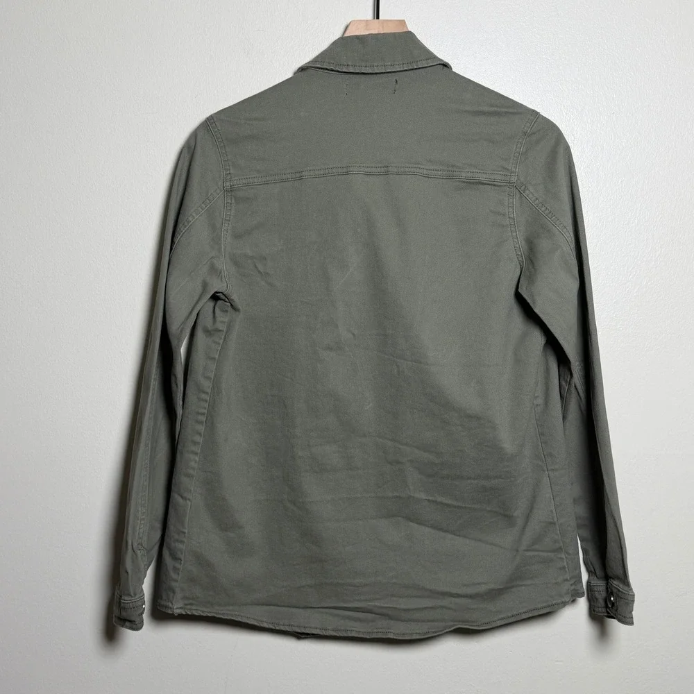 1822 Denim Womens Olive Green Utility Field Jacket Cotton Stretch Size M